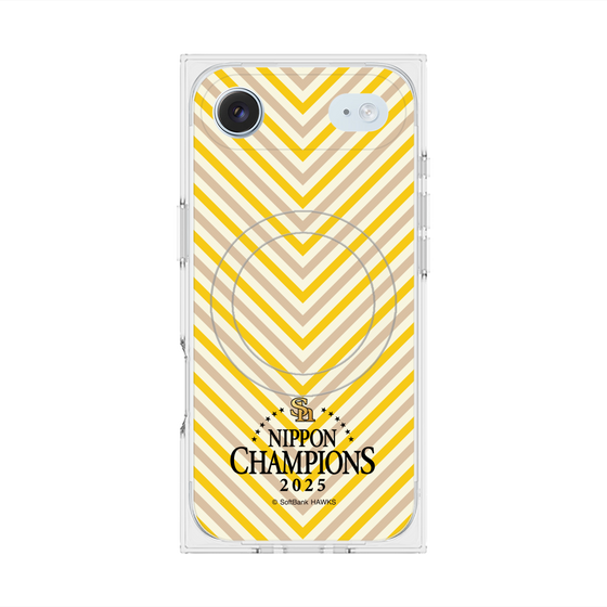 プレミアムスクエアケース with MagSafe［ 福岡ソフトバンクホークス - NIPPON CHAMPIONS 2025 ロゴ - パターン ］