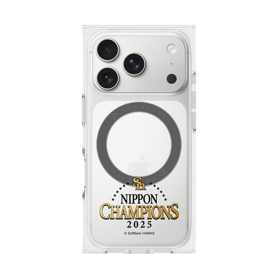 プレミアムスクエアケース with MagSafe［ 福岡ソフトバンクホークス - NIPPON CHAMPIONS 2025 ロゴ - クリア ］