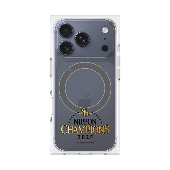 プレミアムスクエアケース with MagSafe［ 福岡ソフトバンクホークス - NIPPON CHAMPIONS 2025 ロゴ - クリア ］