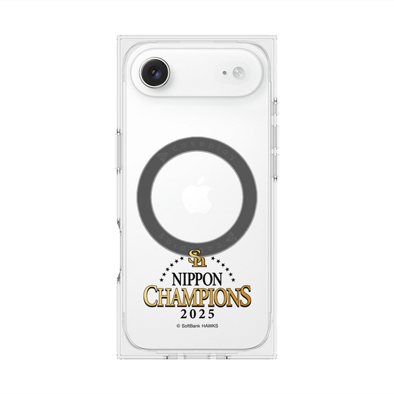 プレミアムスクエアケース with MagSafe［ 福岡ソフトバンクホークス - NIPPON CHAMPIONS 2025 ロゴ - クリア ］