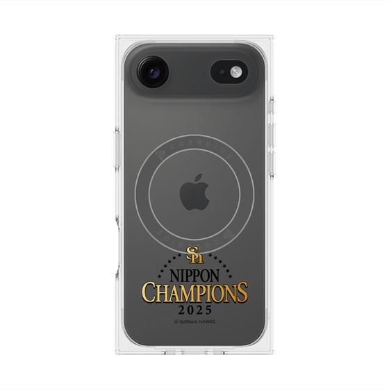 プレミアムスクエアケース with MagSafe［ 福岡ソフトバンクホークス - NIPPON CHAMPIONS 2025 ロゴ - クリア ］