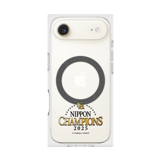 プレミアムスクエアケース with MagSafe［ 福岡ソフトバンクホークス - NIPPON CHAMPIONS 2025 ロゴ - クリア ］