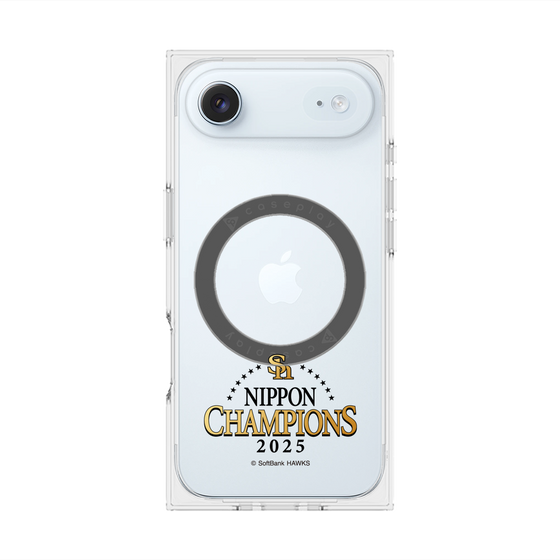 プレミアムスクエアケース with MagSafe［ 福岡ソフトバンクホークス - NIPPON CHAMPIONS 2025 ロゴ - クリア ］