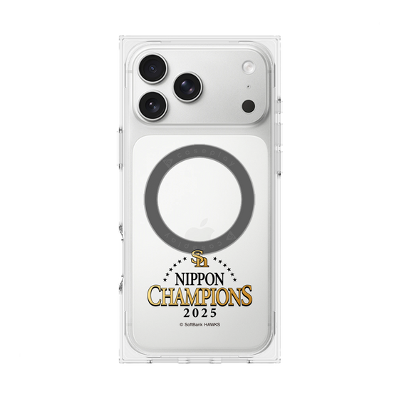 プレミアムスクエアケース with MagSafe［ 福岡ソフトバンクホークス - NIPPON CHAMPIONS 2025 ロゴ - クリア ］