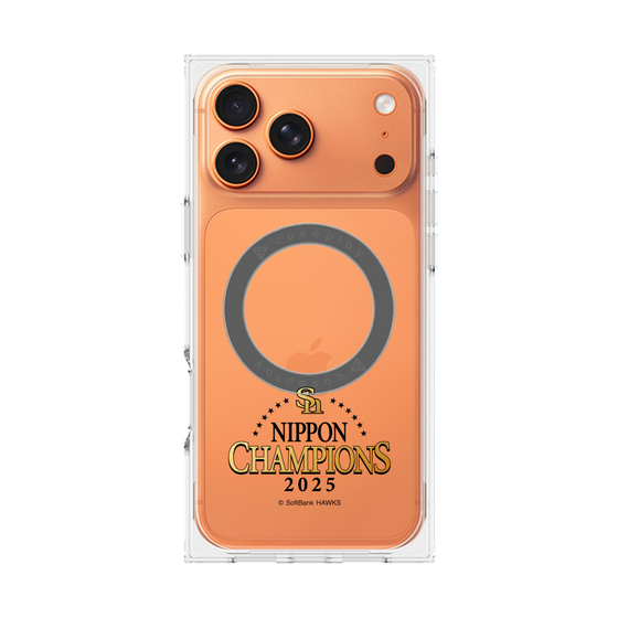 プレミアムスクエアケース with MagSafe［ 福岡ソフトバンクホークス - NIPPON CHAMPIONS 2025 ロゴ - クリア ］