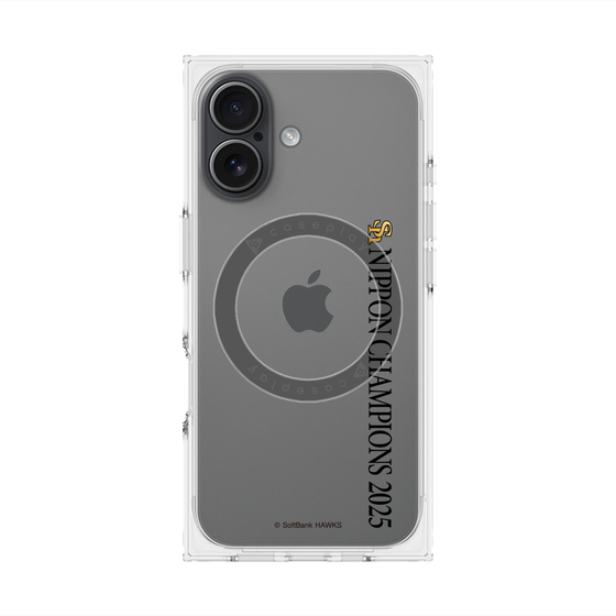 プレミアムスクエアケース with MagSafe［ 福岡ソフトバンクホークス - NIPPON CHAMPIONS 2025 ロゴ - 縦ロゴ ］