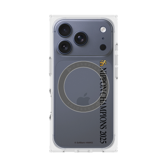 プレミアムスクエアケース with MagSafe［ 福岡ソフトバンクホークス - NIPPON CHAMPIONS 2025 ロゴ - 縦ロゴ ］