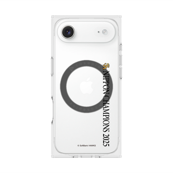 プレミアムスクエアケース with MagSafe［ 福岡ソフトバンクホークス - NIPPON CHAMPIONS 2025 ロゴ - 縦ロゴ ］