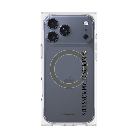 プレミアムスクエアケース with MagSafe［ 福岡ソフトバンクホークス - NIPPON CHAMPIONS 2025 ロゴ - 縦ロゴ ］