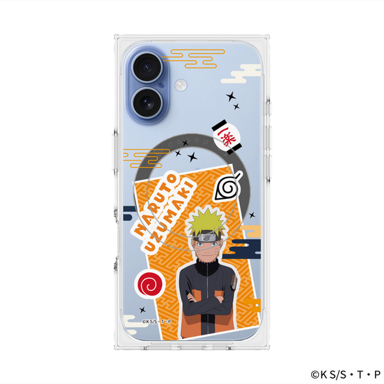 プレミアムスクエアケース with MagSafe［ NARUTO -ナルト- 疾風伝 - ステッカー - うずまきナルト ］