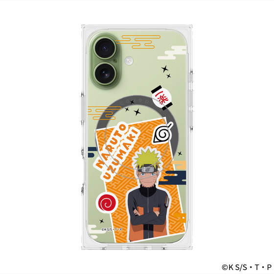 プレミアムスクエアケース with MagSafe［ NARUTO -ナルト- 疾風伝 - ステッカー - うずまきナルト ］