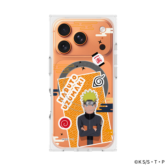 プレミアムスクエアケース with MagSafe［ NARUTO -ナルト- 疾風伝 - ステッカー - うずまきナルト ］