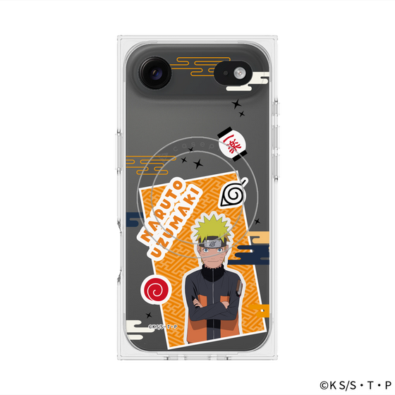 プレミアムスクエアケース with MagSafe［ NARUTO -ナルト- 疾風伝 - ステッカー - うずまきナルト ］