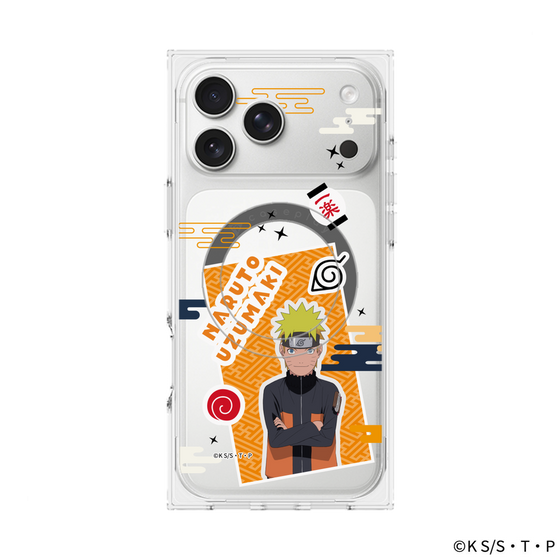 プレミアムスクエアケース with MagSafe［ NARUTO-ナルト- 疾風伝 - ステッカー - うずまきナルト ］