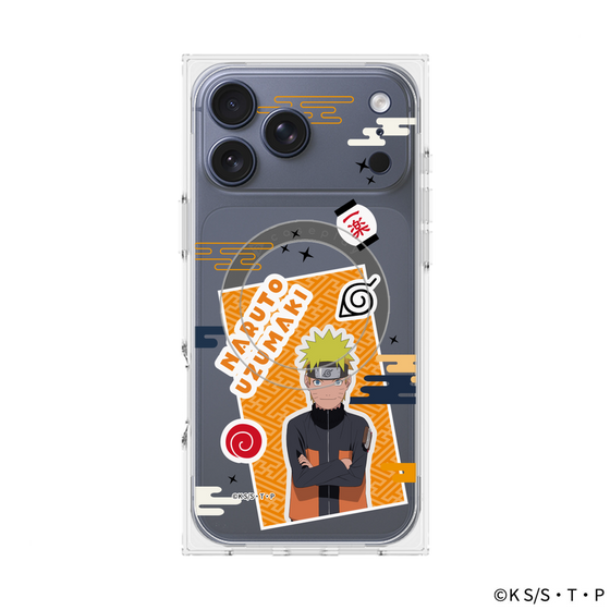 プレミアムスクエアケース with MagSafe［ NARUTO -ナルト- 疾風伝 - ステッカー - うずまきナルト ］