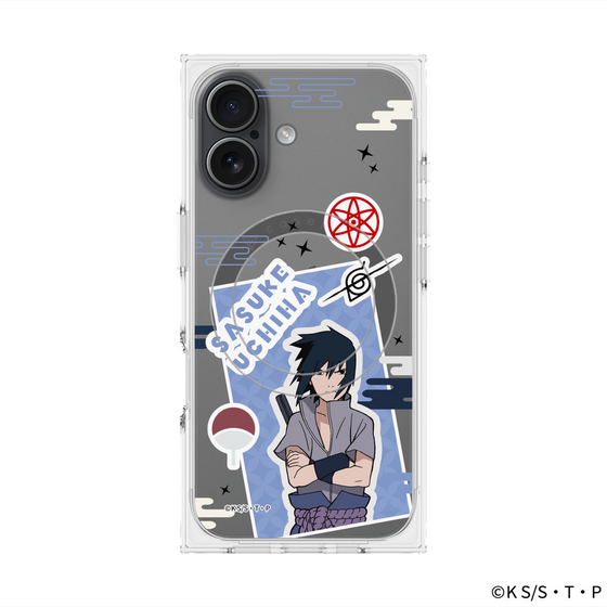 プレミアムスクエアケース with MagSafe［ NARUTO -ナルト- 疾風伝 - ステッカー - うちはサスケ ］