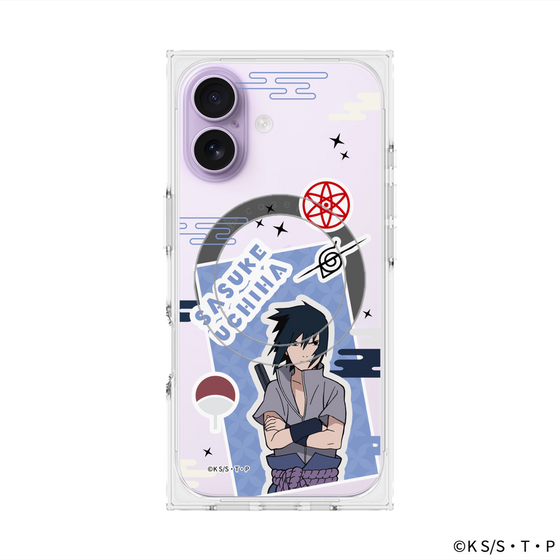 プレミアムスクエアケース with MagSafe［ NARUTO -ナルト- 疾風伝 - ステッカー - うちはサスケ ］