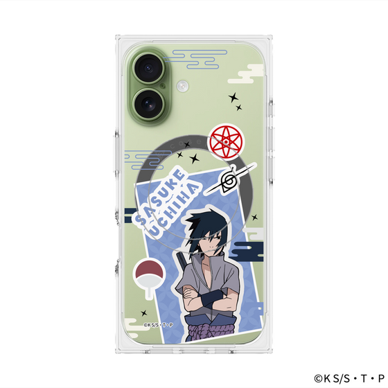 プレミアムスクエアケース with MagSafe［ NARUTO -ナルト- 疾風伝 - ステッカー - うちはサスケ ］