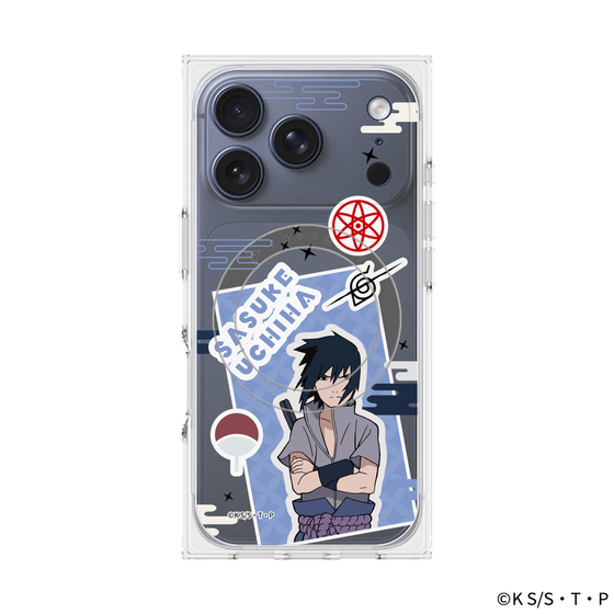 プレミアムスクエアケース with MagSafe［ NARUTO -ナルト- 疾風伝 - ステッカー - うちはサスケ ］