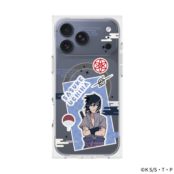 プレミアムスクエアケース with MagSafe［ NARUTO -ナルト- 疾風伝 - ステッカー - うちはサスケ ］