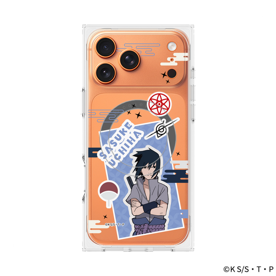 プレミアムスクエアケース with MagSafe［ NARUTO -ナルト- 疾風伝 - ステッカー - うちはサスケ ］