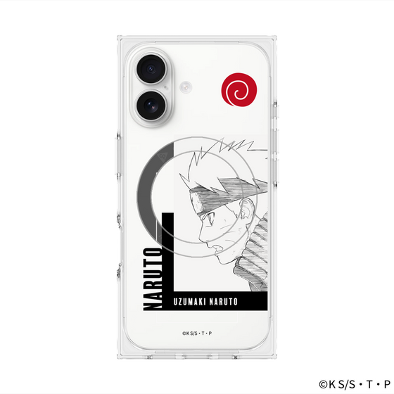 プレミアムスクエアケース with MagSafe［ NARUTO-ナルト- 疾風伝 - うずまきナルト - 線画 ］