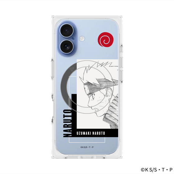 プレミアムスクエアケース with MagSafe［ NARUTO -ナルト- 疾風伝 - うずまきナルト - 線画 ］