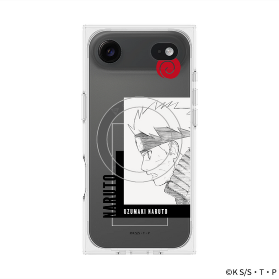 プレミアムスクエアケース with MagSafe［ NARUTO -ナルト- 疾風伝 - うずまきナルト - 線画 ］