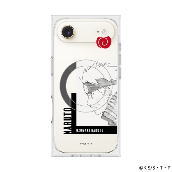 プレミアムスクエアケース with MagSafe［ NARUTO -ナルト- 疾風伝 - うずまきナルト - 線画 ］