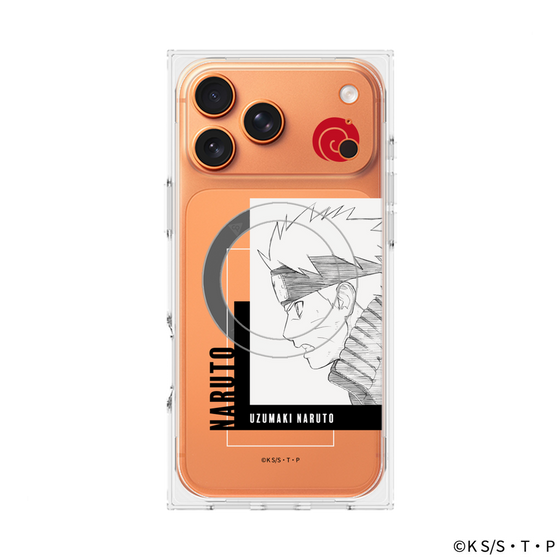 プレミアムスクエアケース with MagSafe［ NARUTO -ナルト- 疾風伝 - うずまきナルト - 線画 ］