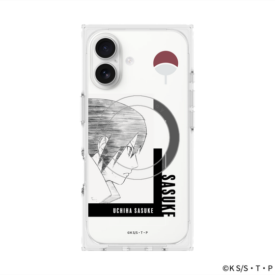 プレミアムスクエアケース with MagSafe［ NARUTO-ナルト- 疾風伝 - うちはサスケ - 線画 ］