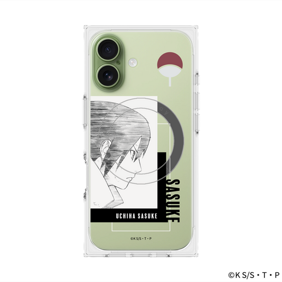 プレミアムスクエアケース with MagSafe［ NARUTO -ナルト- 疾風伝 - うちはサスケ - 線画 ］