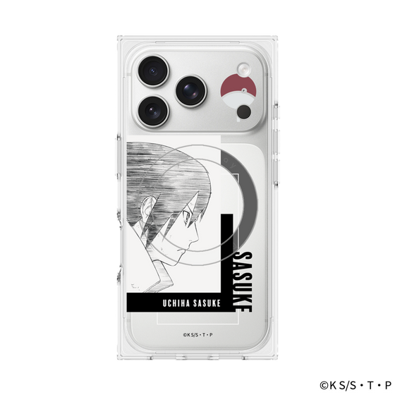 プレミアムスクエアケース with MagSafe［ NARUTO-ナルト- 疾風伝 - うちはサスケ - 線画 ］
