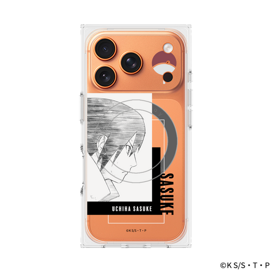プレミアムスクエアケース with MagSafe［ NARUTO -ナルト- 疾風伝 - うちはサスケ - 線画 ］