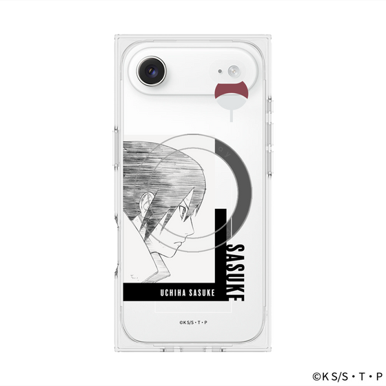 プレミアムスクエアケース with MagSafe［ NARUTO-ナルト- 疾風伝 - うちはサスケ - 線画 ］