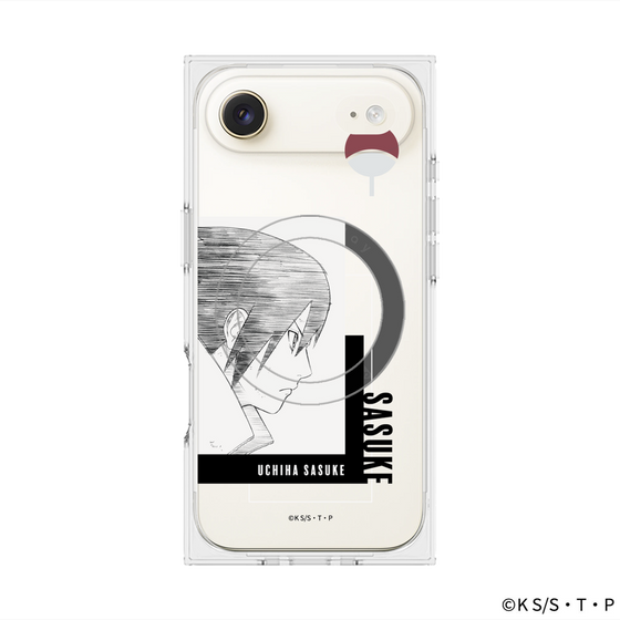 プレミアムスクエアケース with MagSafe［ NARUTO -ナルト- 疾風伝 - うちはサスケ - 線画 ］