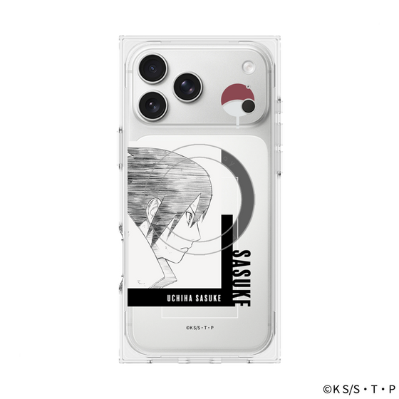 プレミアムスクエアケース with MagSafe［ NARUTO-ナルト- 疾風伝 - うちはサスケ - 線画 ］