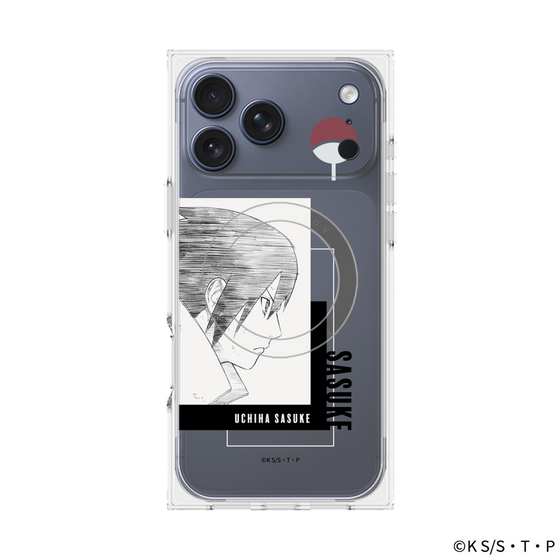 プレミアムスクエアケース with MagSafe［ NARUTO -ナルト- 疾風伝 - うちはサスケ - 線画 ］