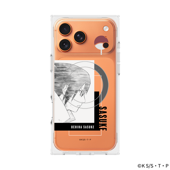 プレミアムスクエアケース with MagSafe［ NARUTO -ナルト- 疾風伝 - うちはサスケ - 線画 ］