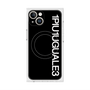 プレミアムスクエアケース with MagSafe［ 1PIU1UGUALE3 - ロゴ vertical - ブラック ］