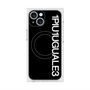 プレミアムスクエアケース with MagSafe［ 1PIU1UGUALE3 - ロゴ vertical - ブラック ］