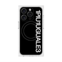 プレミアムスクエアケース with MagSafe［ 1PIU1UGUALE3 - ロゴ vertical - ブラック ］