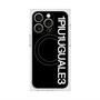 プレミアムスクエアケース with MagSafe［ 1PIU1UGUALE3 - ロゴ vertical - ブラック ］