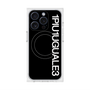 プレミアムスクエアケース with MagSafe［ 1PIU1UGUALE3 - ロゴ vertical - ブラック ］