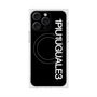 プレミアムスクエアケース with MagSafe［ 1PIU1UGUALE3 - ロゴ vertical - ブラック ］
