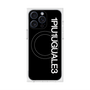 プレミアムスクエアケース with MagSafe［ 1PIU1UGUALE3 - ロゴ vertical - ブラック ］
