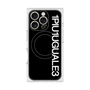 プレミアムスクエアケース with MagSafe［ 1PIU1UGUALE3 - ロゴ vertical - ブラック ］