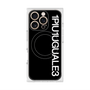 プレミアムスクエアケース with MagSafe［ 1PIU1UGUALE3 - ロゴ vertical - ブラック ］
