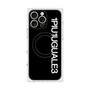 プレミアムスクエアケース with MagSafe［ 1PIU1UGUALE3 - ロゴ vertical - ブラック ］