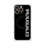 プレミアムスクエアケース with MagSafe［ 1PIU1UGUALE3 - ロゴ vertical - ブラック ］